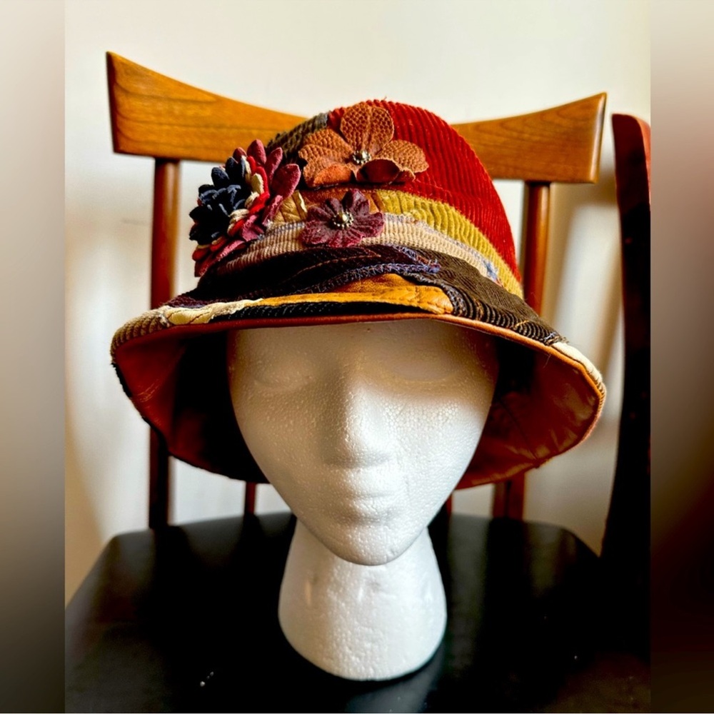 Leather Patchwork Bucket-hat